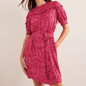 Boden Pink Yoke Detail Jersey Mini Dress